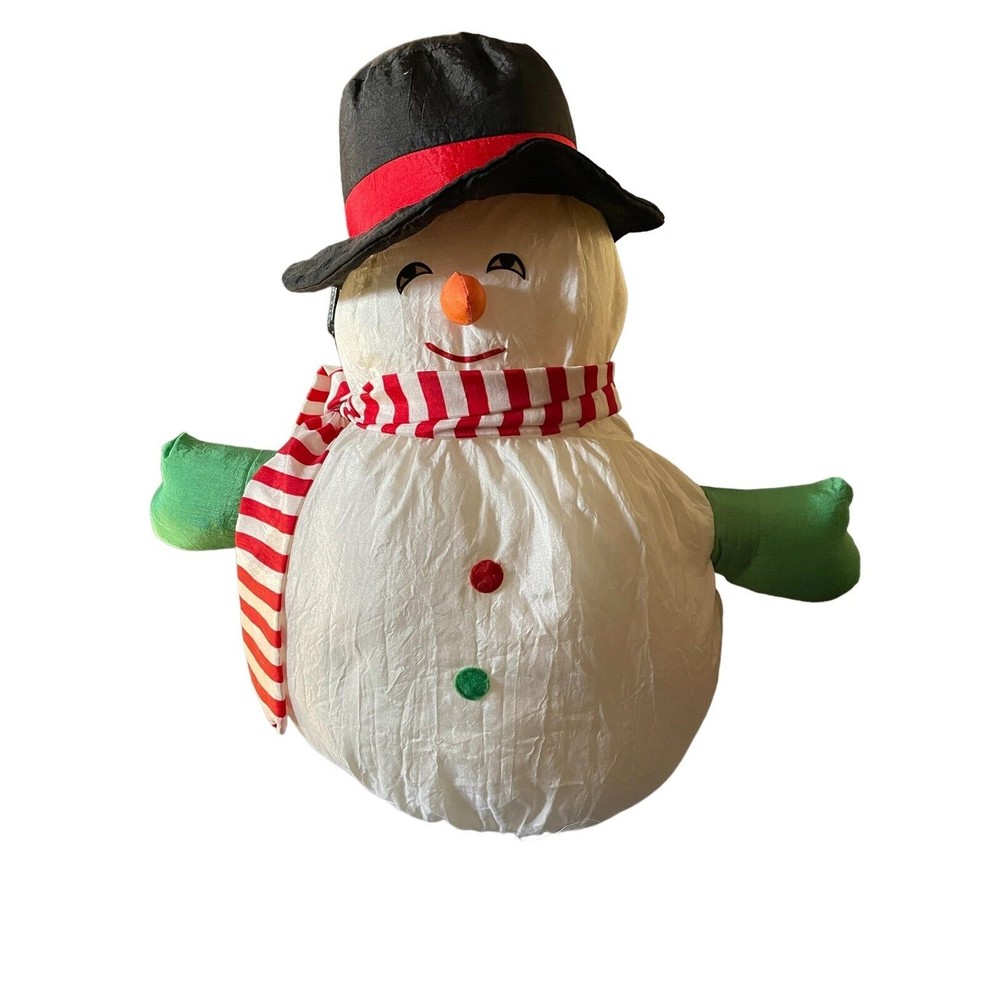 VTG Frosty Snowman Parachute Nylon Plush International Silver Puffalump Style